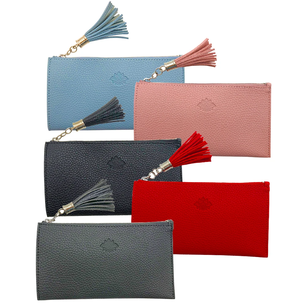 New Style Portable Short PU Fashion Leather Card Holder, Card Case Coin Purse Zipper Card Holder Leather Wallet Wholesale
