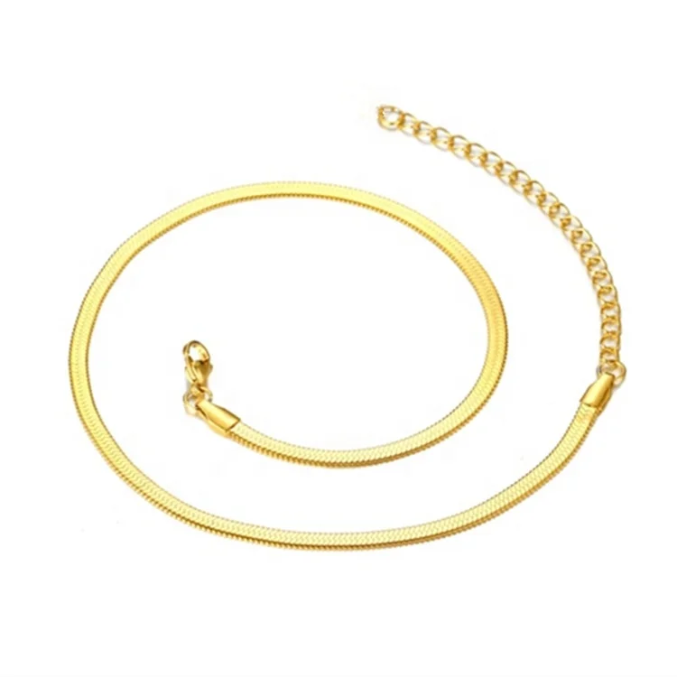 Firstmadam Pure 18K Solid Gold Snake Chain Bracelet for Women Girls