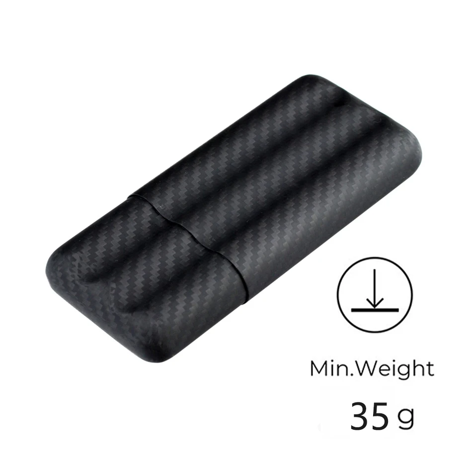 Men Luxury  1/2/3/4/5 Fingers Carbon Fiber Cigar Case In Matte