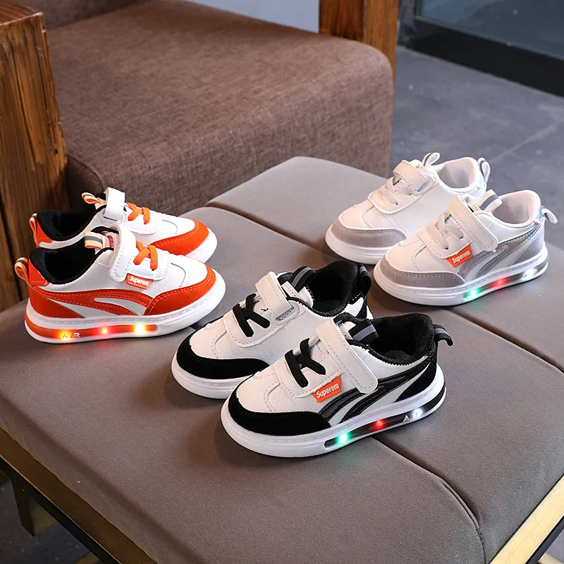 OEM & ODM Осенняя стильная детская повседневная спортивная обувь с подсветкой на мягкой подошве для маленьких мальчиков; Обувь для малышей; Детская обувь