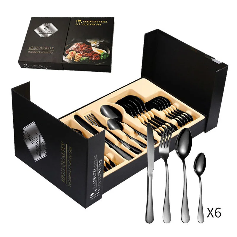 Luxury Amazon Hot Flatware Dinner Sets Gold Mirror Polishing Dinnerware Set Cutlery Set for Wedding