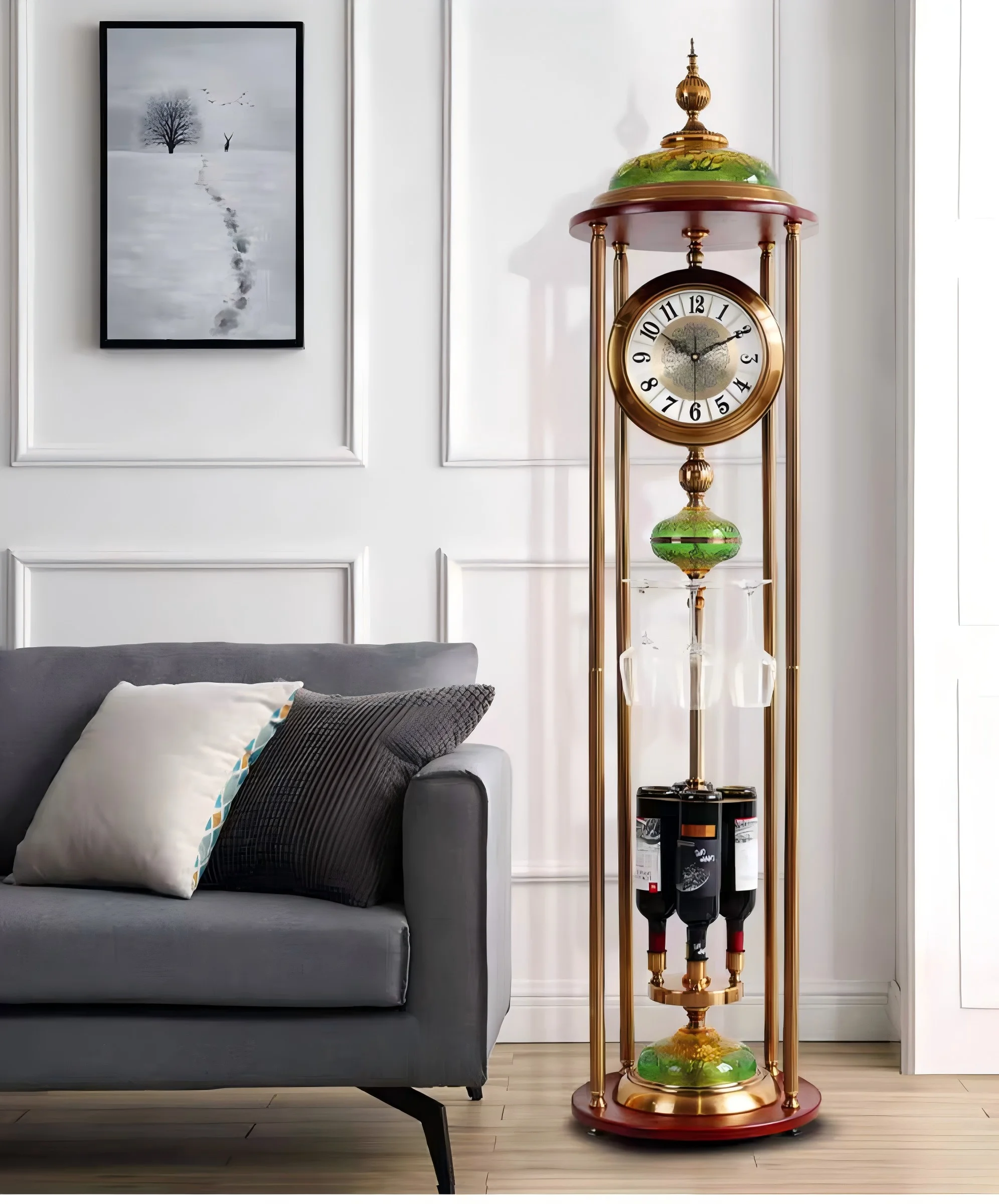 Armens Luxury Home Decor Floor-to-Ceiling Art Timepiece Elegant Floor Clock for Home Use