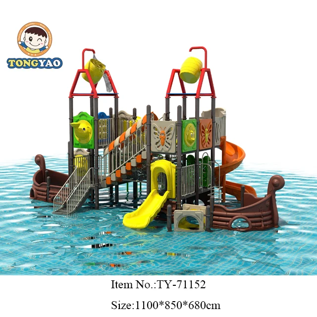Kids Indoor Playground Aquapark Equipment Fiberglass Slip and Slide Steel and Metal Toy Games for Residential & Swimming Pools