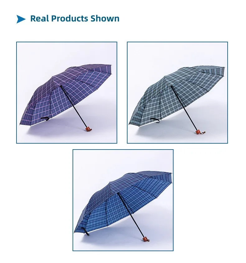 High Quality Wholesale Promotional Cheap Custom Logo Print 3 Folding Umbrella Light Weight China Made Umbrella