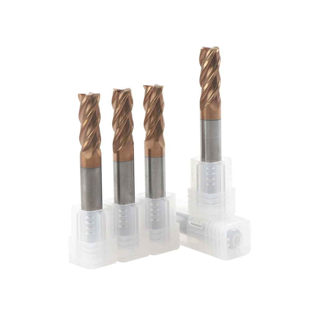 Factory Solid Carbide CNC Milling Cutter Router Bits For Metal Square Flat Face End Mill HRC
