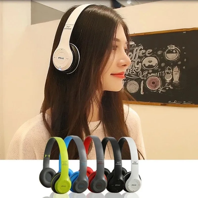P47 Over Ear Noise Cancelling Gamer Headset In Bulk Cheap Anc Headset Wireless Earphone Game P47 Wireless Headphones