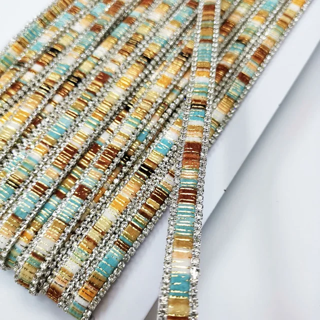 original factory heat transfer designs webbing chain rhinestone decoration hot fix trim for garment accessory