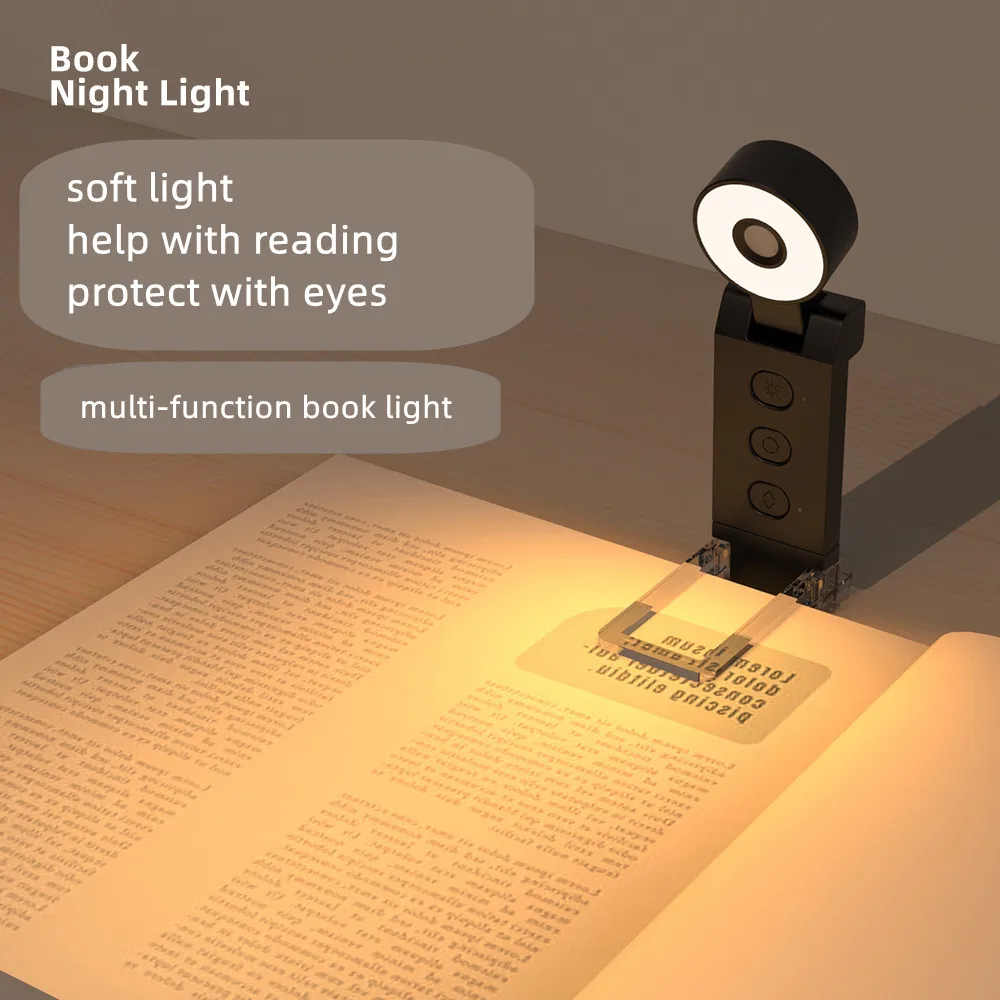 Eye-caring USB Rechargeable 6 Brightness Levels Mini Clip on Flexible LED Night Reading Book Light for Kids Bookmark lamp