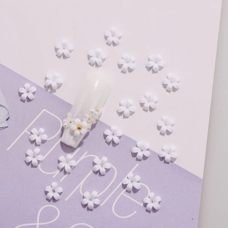 
Hot And New Nail White Flower Decoration Resin Dried Flower For Nail Art White Flower Nail Art 