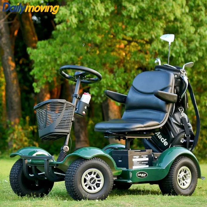 Motor golf trolley lithium battery golf carts 4 wheel single seat golf buggy with ce certificate