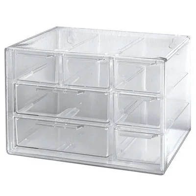 Transparent Plastic Garage Storage Box Cosmetics and Books Display Cabinet Storage Rack Household Desktop Organizer