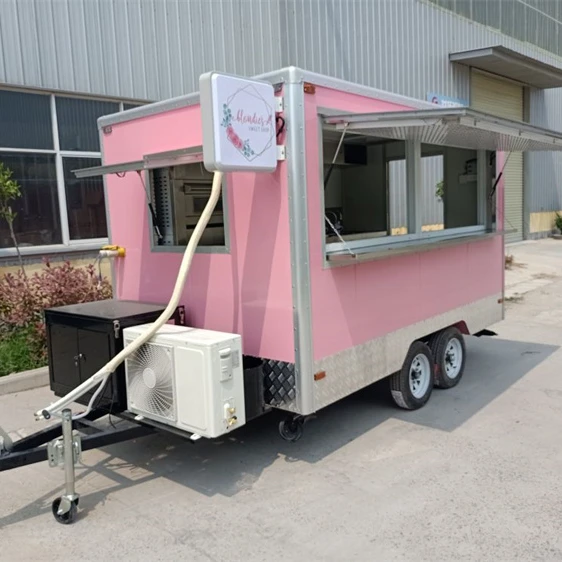 Modern Design Mobile Kitchen Food Cart Trailer Van Hot dog cart Ice Cream Cart Food Truck For Sale
