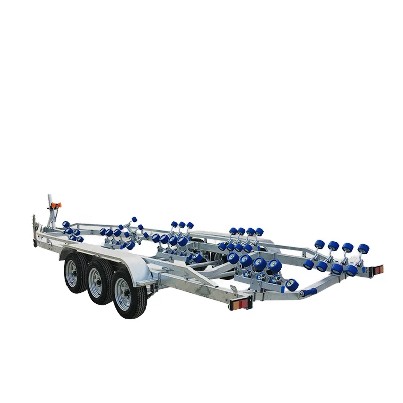 Aluminium Rib Boat Lift Trailer with Motor Strip Stainless Steel Folding Boat Rollers Kayak Trailer