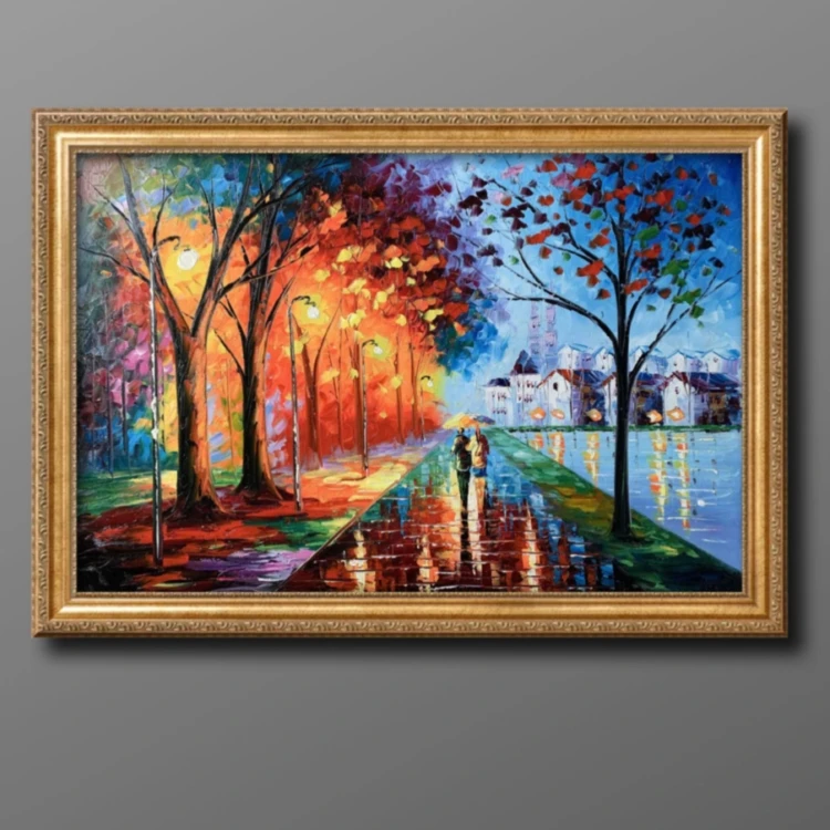 Forest landscape oil painting