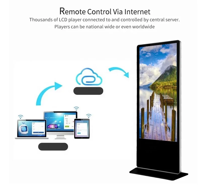 Вертикальный 55 дюймовый комнатный интерактивный Digital Signage Тотем ЖК-телевизор сенсорных экранов киоск рекламы дисплей для