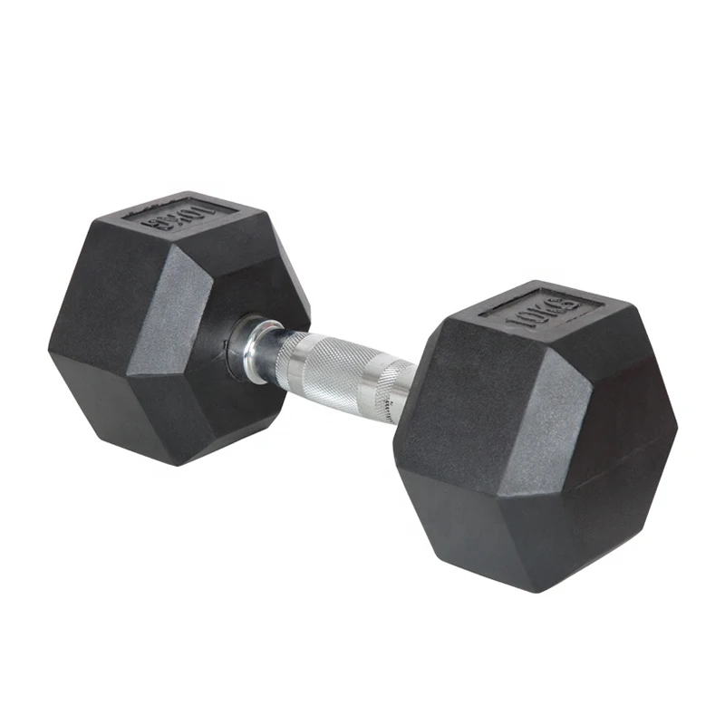 New Design Fitness Accessories High Quality Strength Training Rubber Free Weight Hex Dumbbell