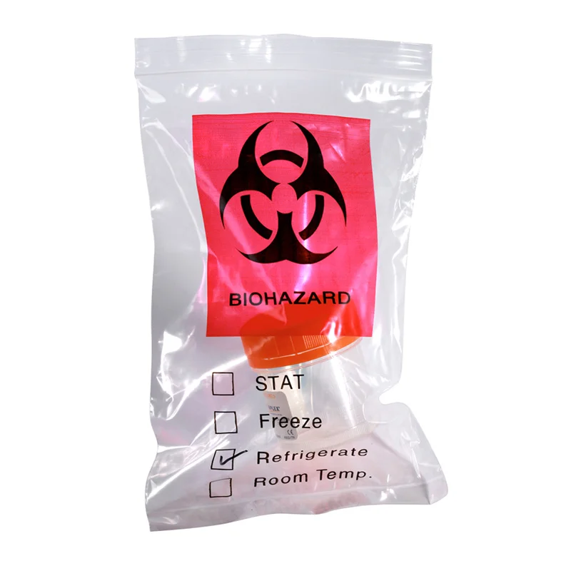 Free Sample Biohazard Specimen Bag Medical Specimen Zip Lock Transport Bag for Lab Hospital