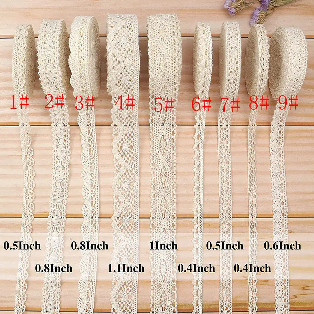 Wholesale high quality cotton ribbon crochet lace Diy clothing curtain accessories mesh ribbon lace