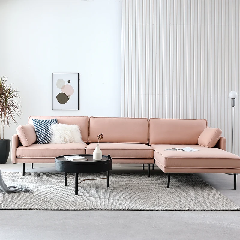 
Custom modern L shape chaise lounge sofa set 1059 