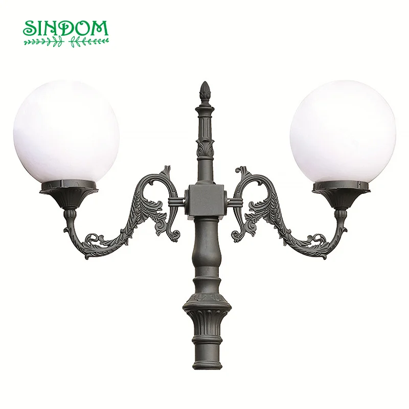 New Design Antique Street Ball Lantern Led Aluminum Garden Pole Lights