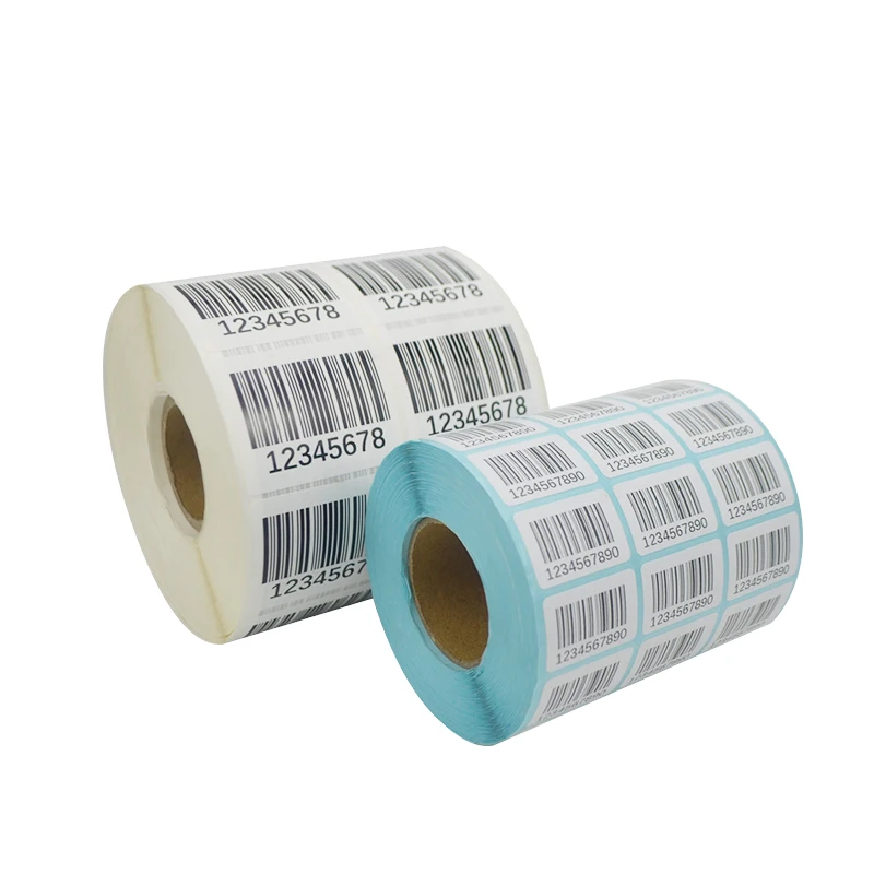 Custom serial number barcode printing label stickers, random security number QR Bar code printed sticker roll