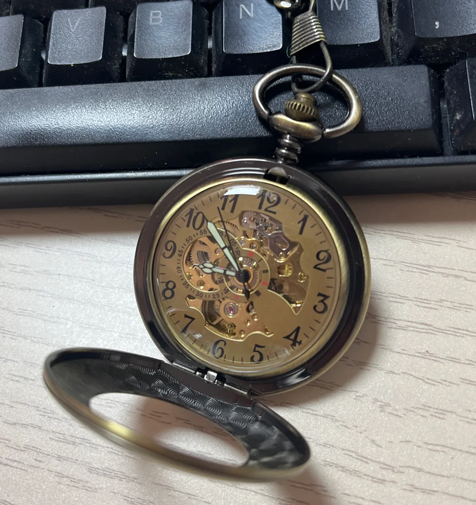 Antique Skeleton Hollow Mechanical Watch Automatic Mechanical Pocket Watches