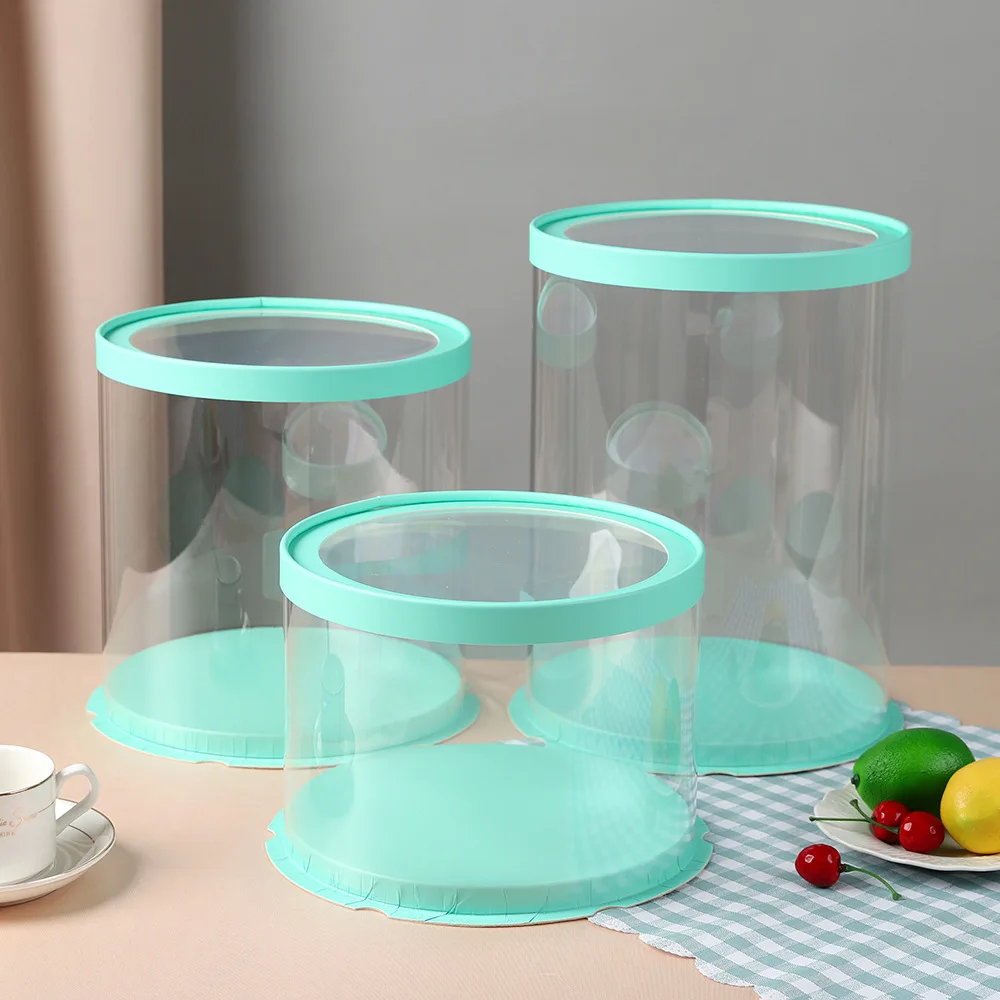 Round cake box 6 Inch 8 Inch 10 Inch Single Layer Double Layer Heightening Transparent Cake Box Gift Box Baking Packaging