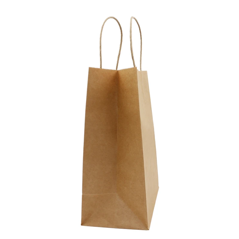 Индивидуальные бутиковые сумки, бумажный пакет для покупок с ручкой и логотипом, напечатанный коричневый бумажный пакет из крафт-бумаги