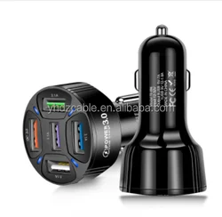 5USB Multi-Port Charger 3A QC3.0 Smartphone Car Fast Charger Vehicle Cigarette Lighter LED Display Android Universal Adapter