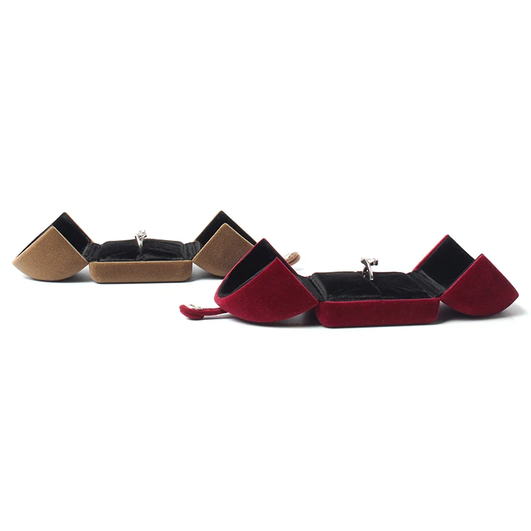 New Product Cheap Elegant Jewelry Box Velvet Material Necklace Pendant Gift Box