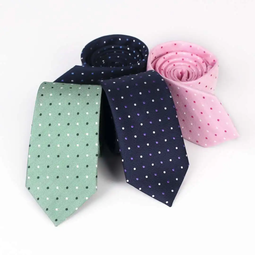 Wholesale 100%Polyester Woven Dot  Neck tie High Quality Neck ties for Men