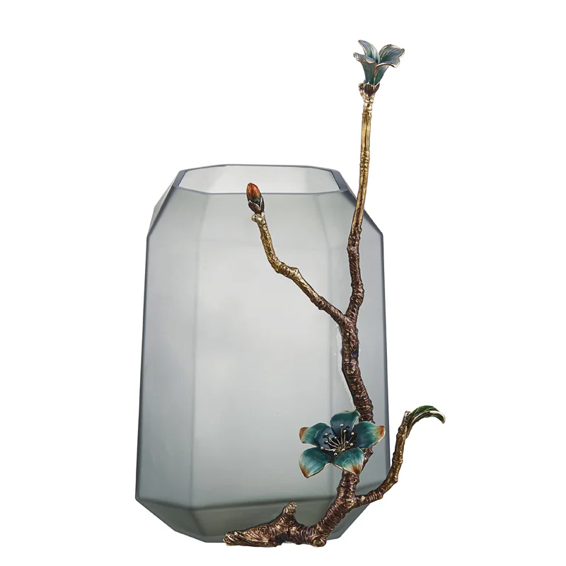 Handpaint Cloisonne Enamel florero vase decoration Maison Home Ornament Decor Luxury Creative Enamel Vase