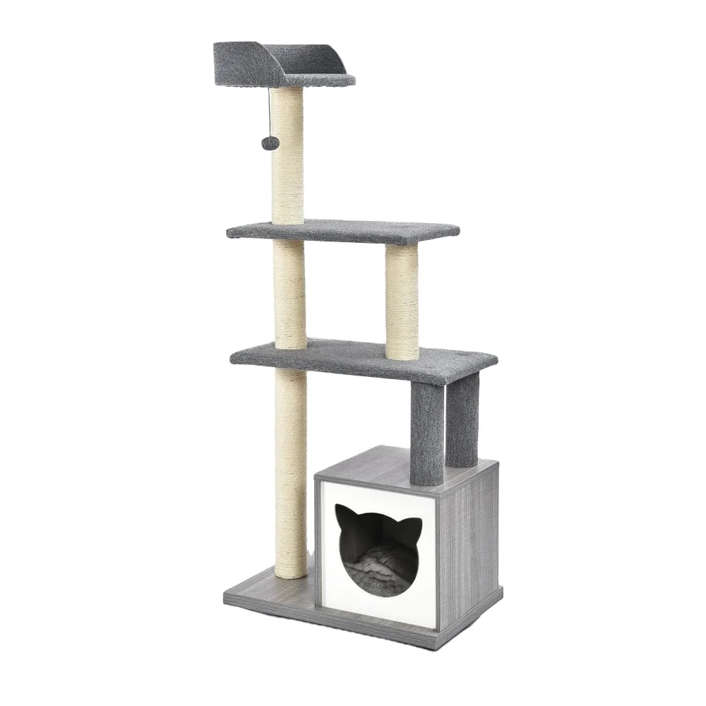 
Multifunctional Cat Climbing Tree Scratcher Multi Level Modern Big High Cat Tree With Ball 