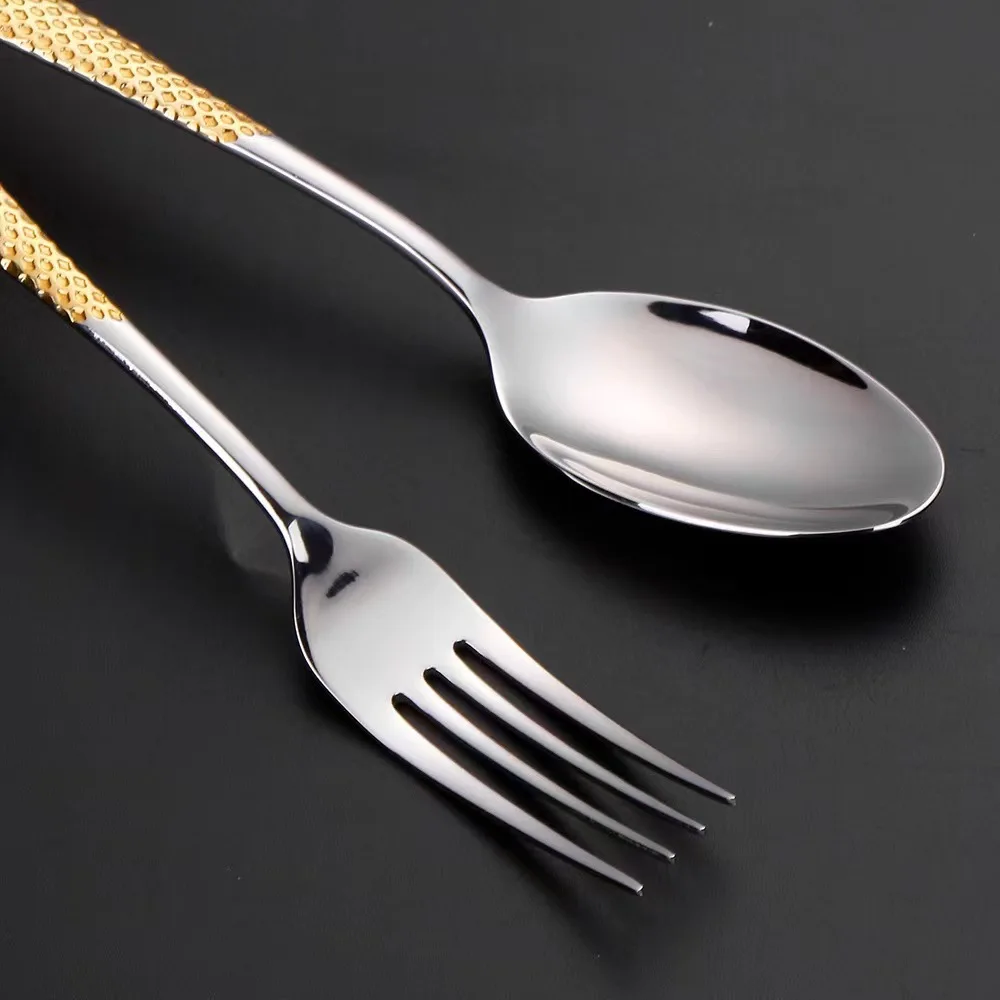 Wedding Gold Cutlery Stainless Steel Flatware Sets Dubai Knife Spoons and Forks Set Cutleries For Restaurants Luxury Tableware