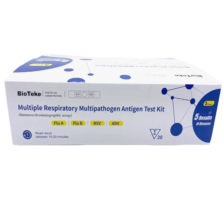 Free Sample CE ISO13485 Respiratory Multipathogen Rsv Flu A/B 4 in 1 Combo Rapid Test Antigen Self Test Kit