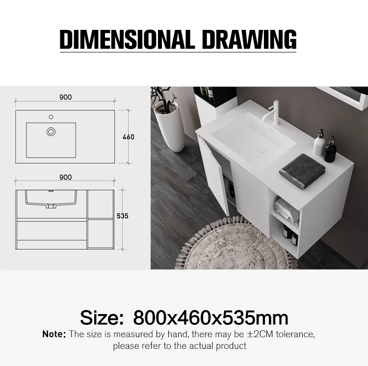 Product Practical Beautiful Wash Basin Bathroom Vanities Bathroom Furnitures Hot Sale New GM Modern Rectangle Hotel 3 Years