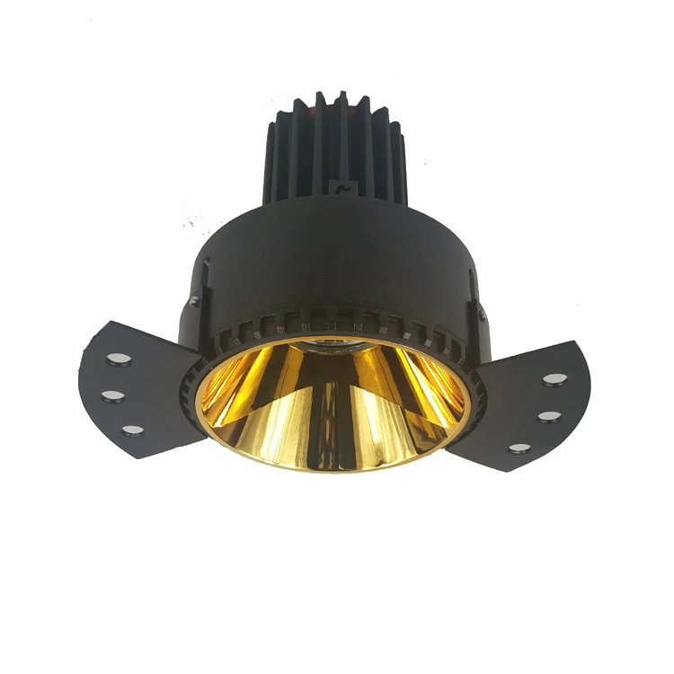 Anti Glare Golden Round Trimless Spotlight Frame for LED Module Light and GU10 MR16 Light