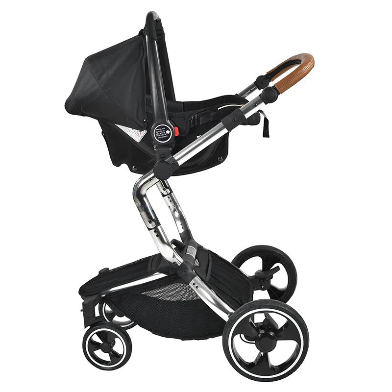 Off 50% Aluminum Tube Wholesale Baby Stroller 3 in 1 Baby Pram With Car Seat And Carrier Black Baby Carriage In High Quality