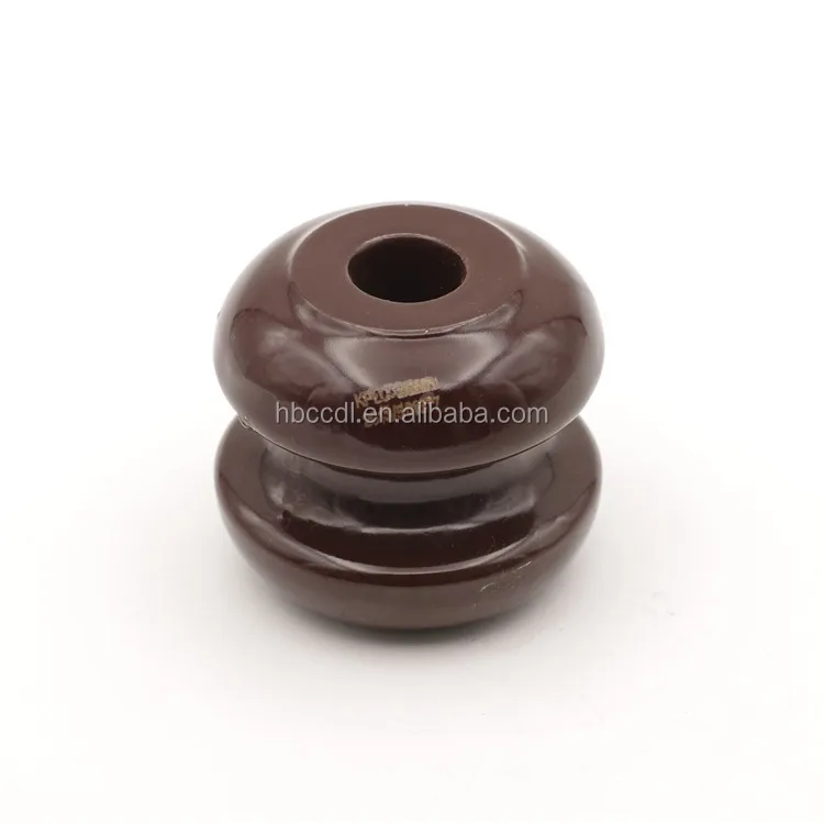 Factory supply Low Voltage 1617 Brown Glazed Porcelain Ceramic Reel Insulator