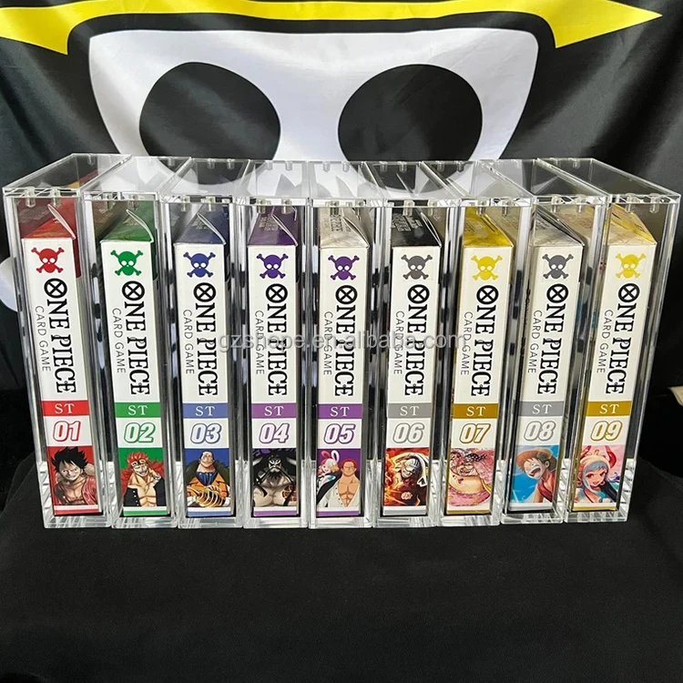 SHP Factory Custom Acrylic One Piece Card Game Starter Deck Bundle Display Case With Magnetic Lid For ST01-ST09 ST11