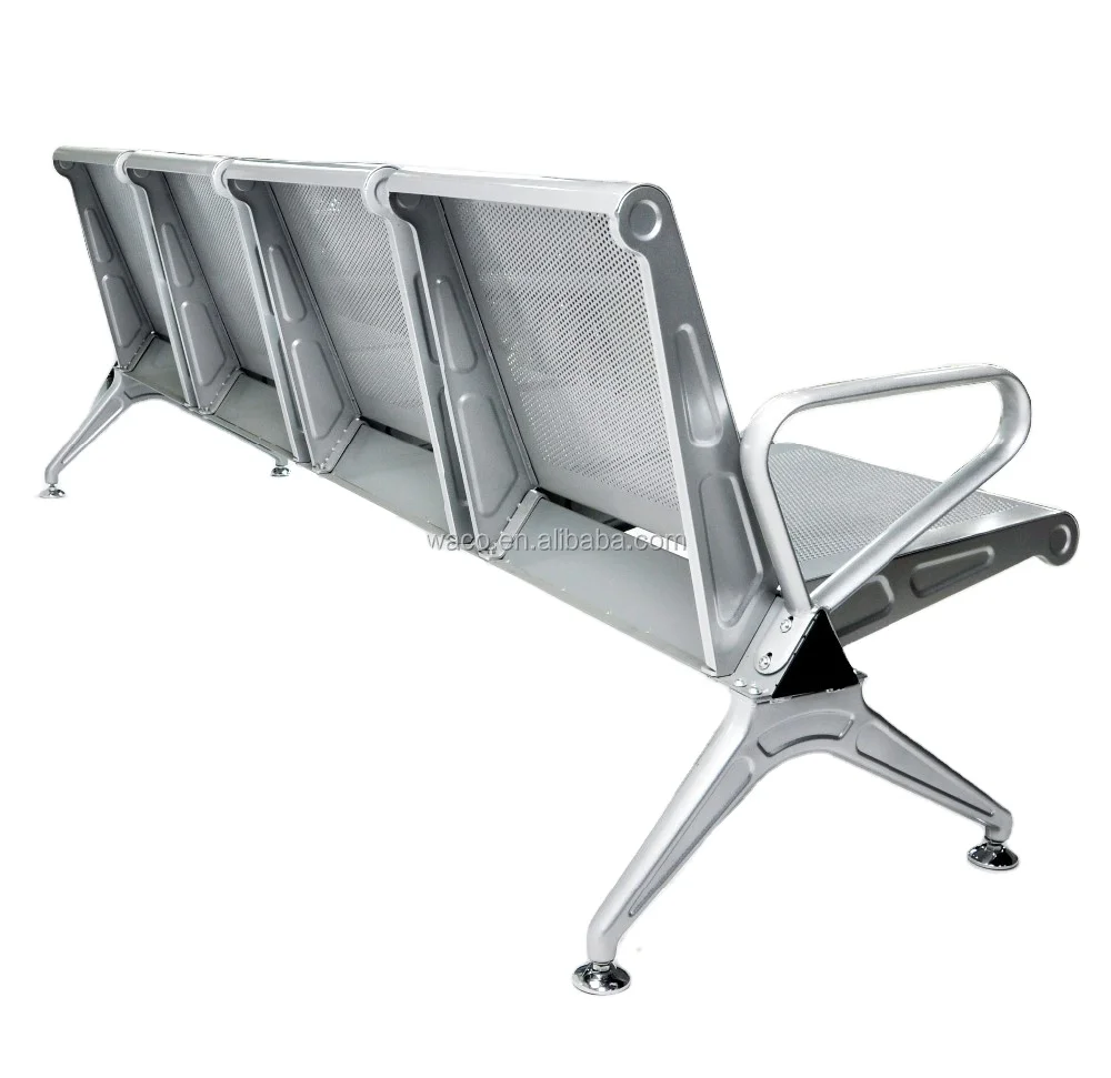 Waco Steel Bench Seating  4 Seats Metal Frame Airport Waiting Chair For Public Area