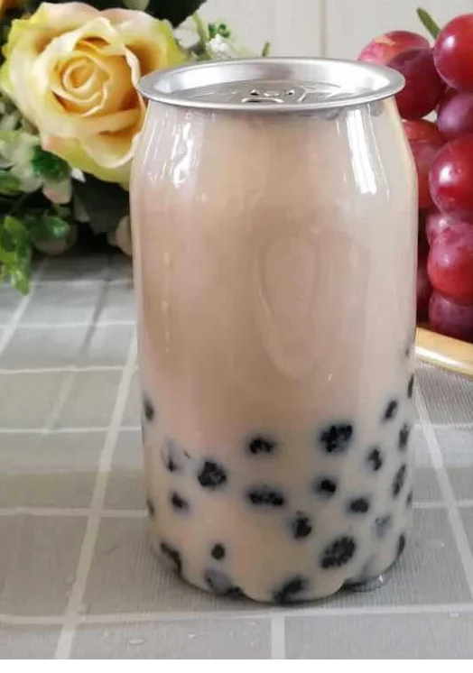 400ml 500ml 600ml Empty disposable Plastic Juice Beverage Container food grade  PET milk tea bottle With Aluminum lid