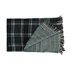 Модный популярный зимний теплый мягкий акриловый двухсторонний квадратный женский клетчатый шарф в клетку