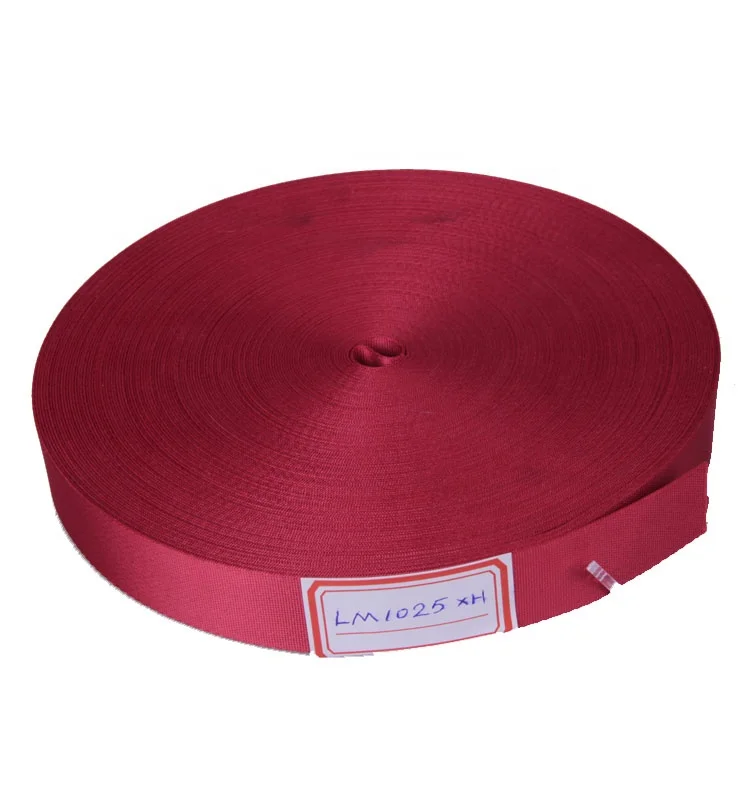 custom rose red fake nylon webbing strap plain pattern webbing tape bag strap