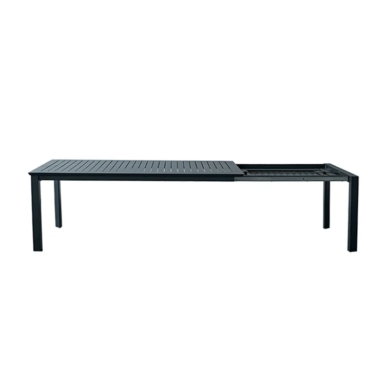 Homful Garden Aluminum Butterfly Flipping And Pulling Table Outdoor Patio Extendable Dining Table
