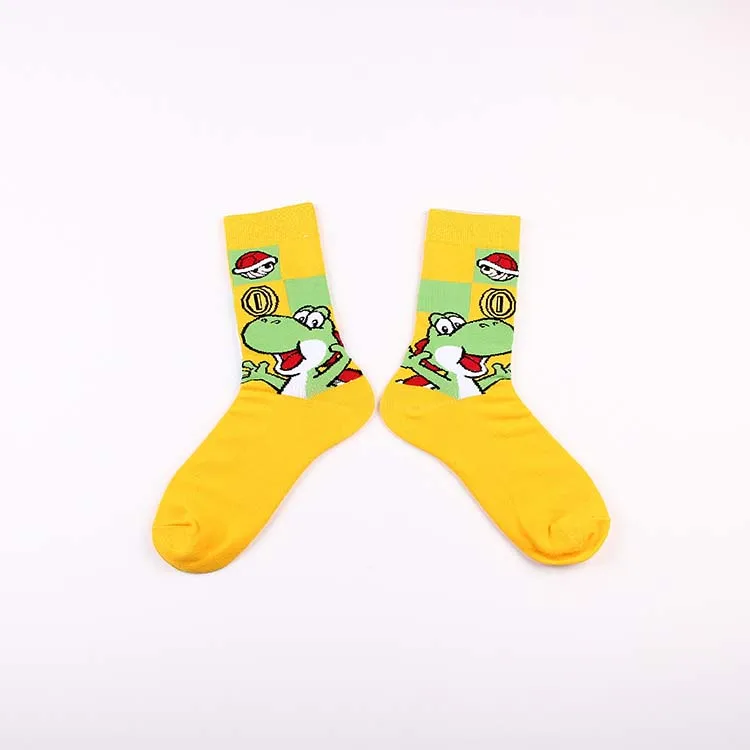 Hip-Hop Street Skate Mario Cartoon Comic Socks Woman Fashion Sport  Combed Cotton Calcetines for Girl