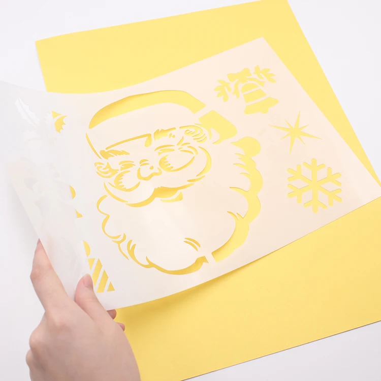 Ginger Bread Acrylic Christmas Style Stencil Mould Plastic Craft Drawing Painting Template Xmas Stencil Eco-Friendly for Journal