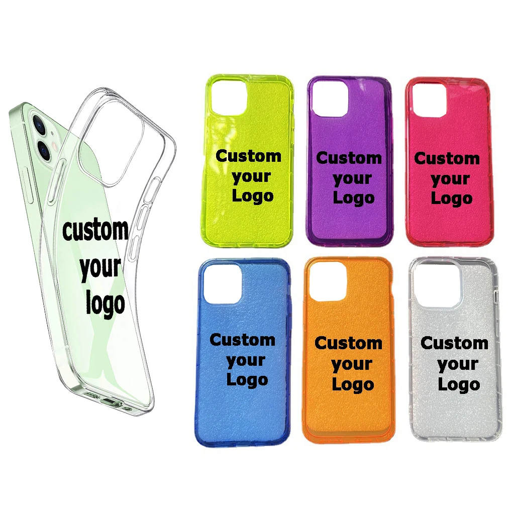 Custom logo Phone Case Custom Transparent Mobile Phone Case TPU cell phone Case for iPhone 12 13 14 Pro