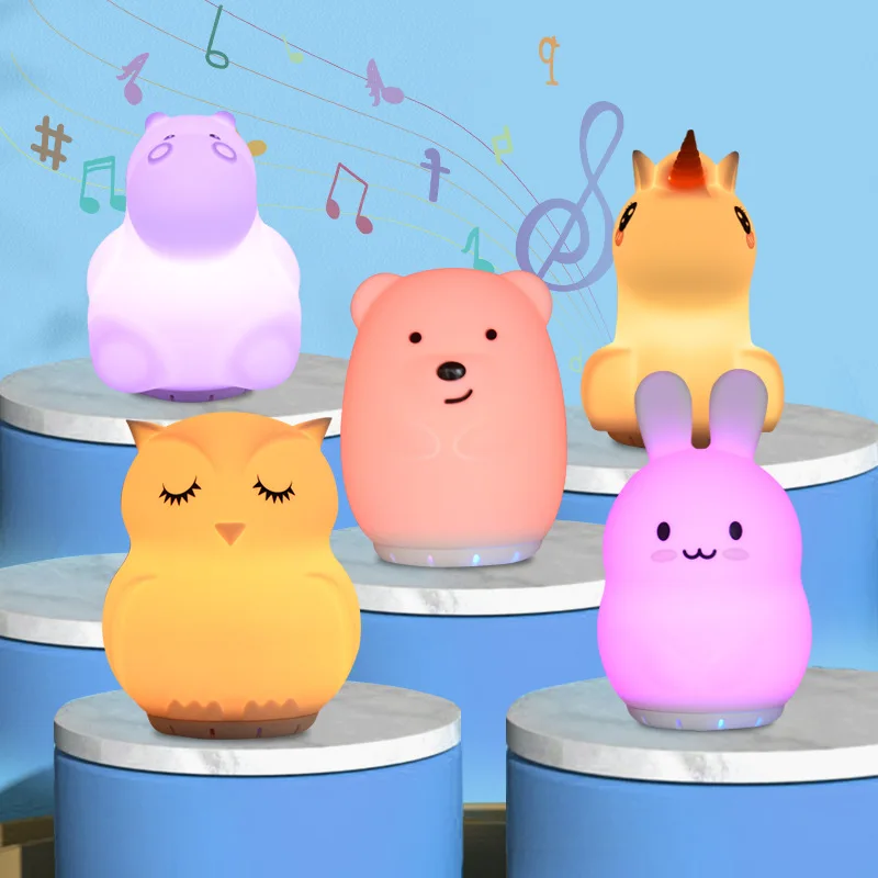 Wholesale Room Decor Night Light Sleeping Relaxation Sleep Aid Bunny Lamp Light Up Silicone Animal Night Light for Baby