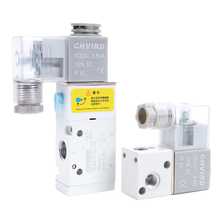 High quality 3V series  pneumatic single coil directional 24V solenoid valve